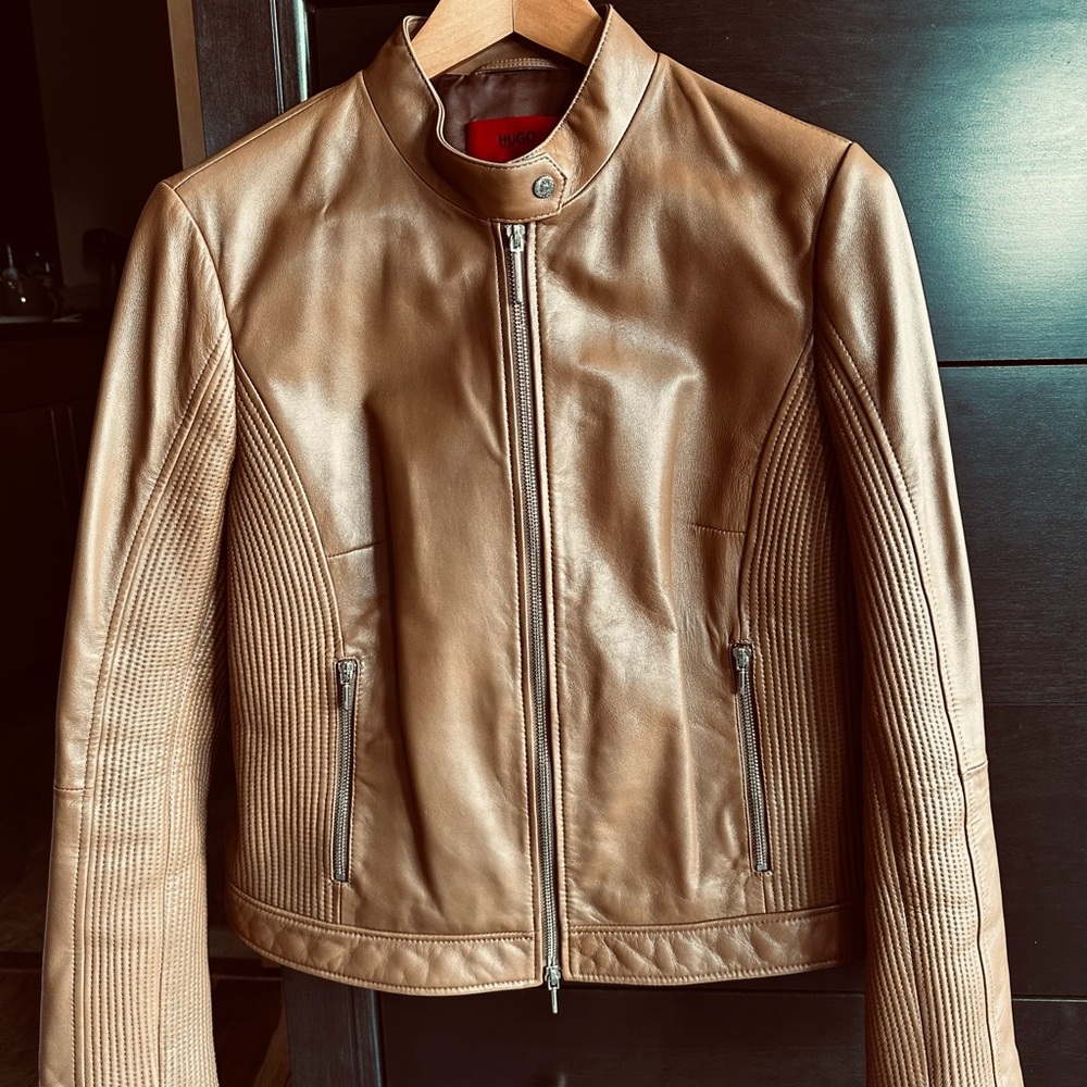 Hugo Boss Caramel Leather Jacket